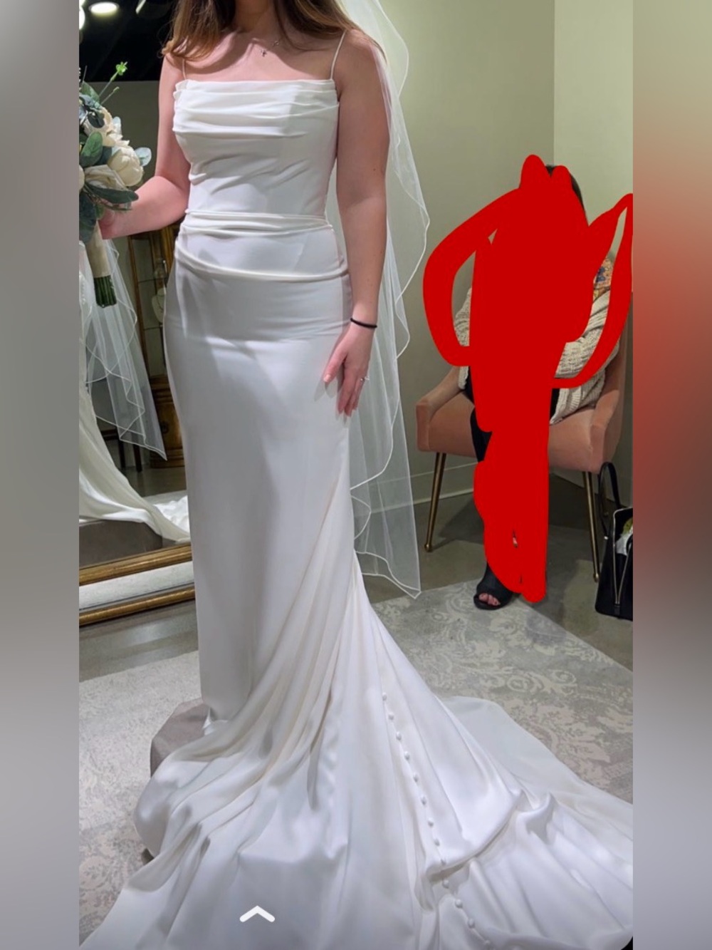 Elegant White Satin Mermaid Bridal Gown